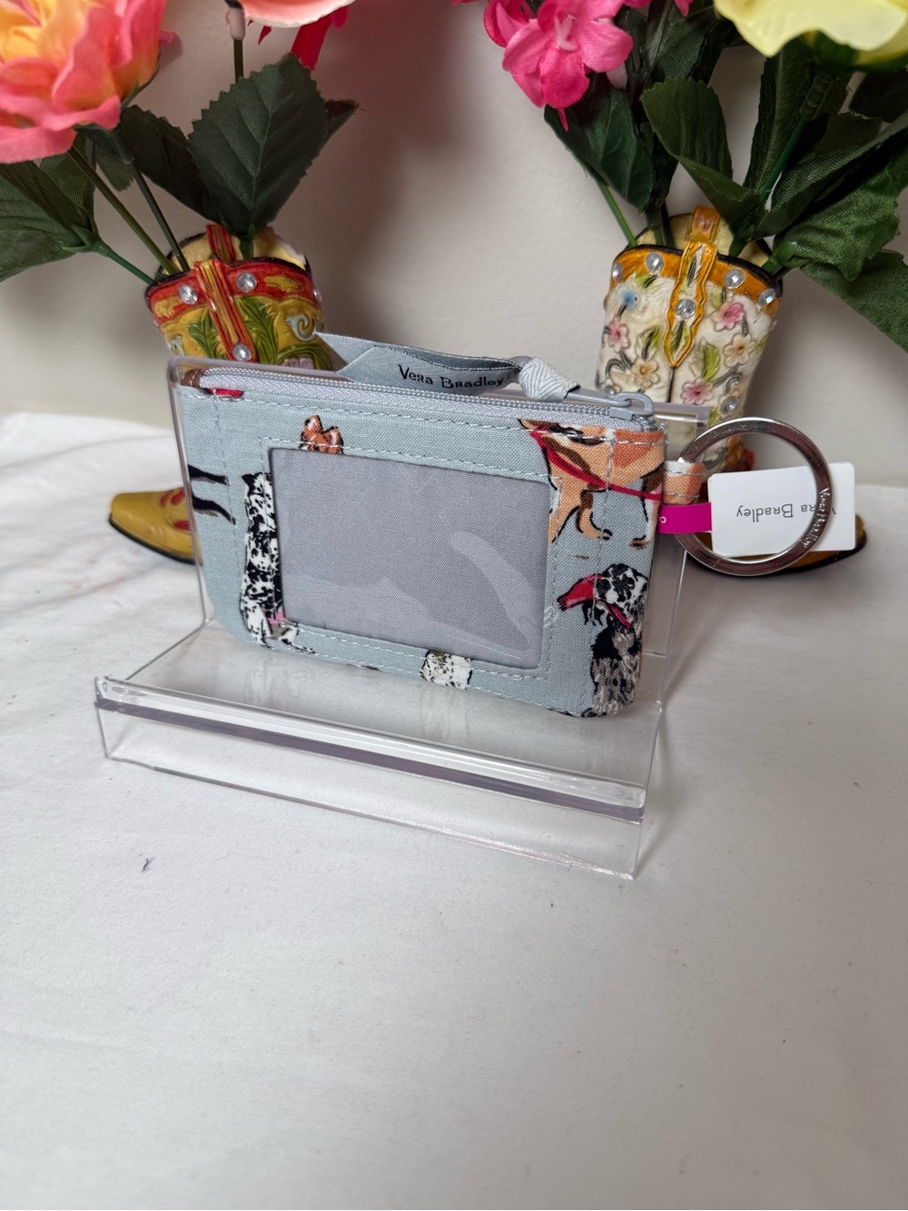 NWT Vera Bradley Dog Show Zip ID Case Retired pattern New